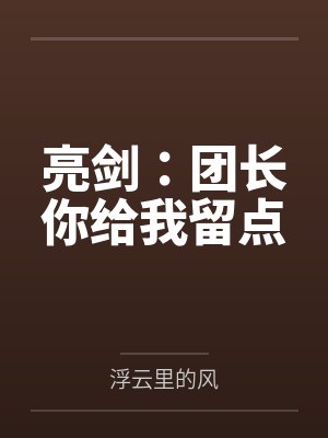 亮剑：团长你给我留点