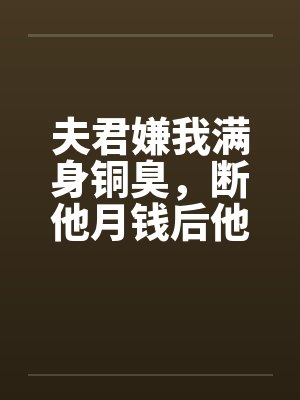 夫君嫌我满身铜臭，断他月钱后他跪求我发妻回心转意