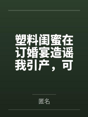 塑料闺蜜在订婚宴造谣我引产，可她的每句谣言都是我的KPI啊
